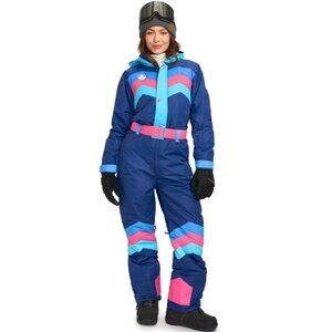 Tipsy Elves Women's Ice Princess Ski Suit Size S NWT Blue Pink